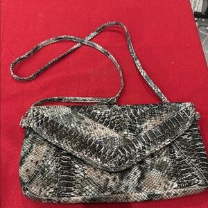 Chic Black and Gray Snakeskin design crossbody with adjustable  strap